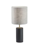 Wood Circular Block Table Lamp - Black