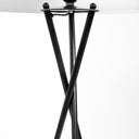 Tripod Floor Lamp With White Fabric Drum Shade - Black - HomeRoots - Floor Lamps - Elite Enclave Home