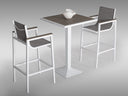 3 Piece Modern Outdoor Bar Set - White And Gray