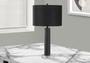 Metal And Acrylic Cylinder Table Lamp With Black Drum Shade - Black - HomeRoots - Table Lamps - Elite Enclave Home