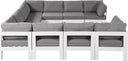 Nizuc - Outdoor Patio 10 Piece Modular Sectional With White Frame - Meridian Furniture - Stationary Sectionals- Elite Enclave Home
