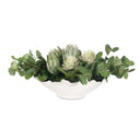 Protea Blooms - Bowl Centerpiece - Green / White - Uttermost - Plants - Elite Enclave Home