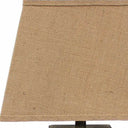 Solid Wood Bedside Table Lamp With Brown Shade - Brown