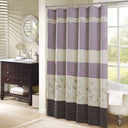 Serene - Embroidered Floral Shower Curtain - Purple - Madison Park - Shower Curtains - Elite Enclave Home