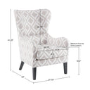 Arianna - Swoop Wing Chair - Gray / White - Madison Park - Wingback Chairs - Elite Enclave Home