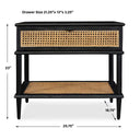 Coast - Rattan Side Table - Black / Woodtone