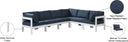 Nizuc - Outdoor Patio 6 Piece Modular Sectional With White Frame - Meridian Furniture - Stationary Sectionals- Elite Enclave Home
