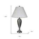 29" Metal Urn Table Lamp With White Classic Empire Shade - Nickel