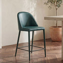 Burton - Counter Stool Vegan Leather - Dark Teal / Blue - Moe's Home Collection - Bar Height (28" - 30") - Elite Enclave Home