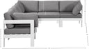 Nizuc - Outdoor Patio 6 Piece Modular Sectional With White Frame - Meridian Furniture - Stationary Sectionals- Elite Enclave Home