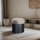Nimes - Ottoman / Stool With Black Base - Meridian Furniture - Stool Ottomans - Elite Enclave Home