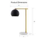 22" Iron Desk Table Lamp With Black Dome Shade - Black