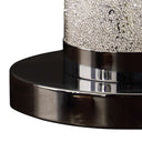 Modern Crystal And Steel Table Lamp - White Sand