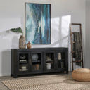 Macarthur - Reclaimed Oak 4 Door Cabinet - Aged Black - Classic Home - Sideboards- Elite Enclave Home