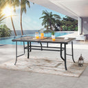 Metal Outdoor Dining Table - Brown And Black