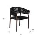 Solid Wood Outdoor Dining Chair (Set of 2) - Black