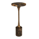 Karnes - Dark Marble Drink Table - Black / Bronze / Brown - Uttermost - Accent Tables - Elite Enclave Home