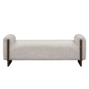 Classic Home Sierra Bench in Sand — plush cushioned seat with warm ash wood frame