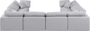 Indulge - Linen 8 Piece Modular Sectional - Meridian Furniture - Stationary Sectionals - Elite Enclave Home