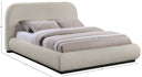 Vaughn - Chenille Bed With Black Base - Meridian Furniture - Platform Beds - Elite Enclave Home