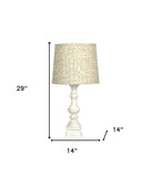 With Tan Empire Shade - Antiqued White