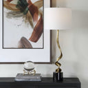 Spiraling - Cordless Brass Buffet Lamp - Black / Gold - Uttermost - Table Lamps - Elite Enclave Home