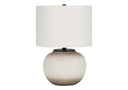 21" Ceramic Round Table Lamp With Drum Shade - Cream