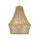 Macrame - 4 Light Rope Pendant - Light Brown