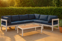 Nizuc - Outdoor Patio 6 Piece Modular Sectional With White Frame - Meridian Furniture - Stationary Sectionals- Elite Enclave Home