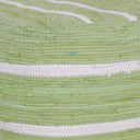 Cotton Cube Striped Pouf Ottoman - Green