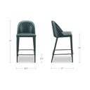 Burton - Counter Stool Vegan Leather - Dark Teal / Blue - Moe's Home Collection - Bar Height (28" - 30") - Elite Enclave Home