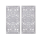 Botanical Panel - Carved Wall Decor (Set of 2) - White - Madison Park - Wall Decor - Elite Enclave Home