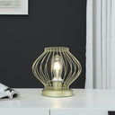 10" Bedside Table Lamp With Gold Cage Shade - Gold