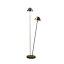 Two Lights LED Novelty Floor Lamp With Black And Silver Empire Shade - Nickel - HomeRoots - Floor Lamps - Elite Enclave Home