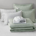 Camden - Twin/Twin Long Chambray Print Solid Comforter Set - Sage Green