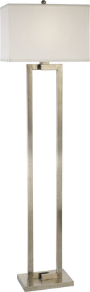Traditional Shaped Floor Lamp With White Rectangular Shade - Nickel - HomeRoots - Floor Lamps - Elite Enclave Home