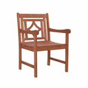 24" Solid Wood Indoor Outdoor Arm Chair - Brown