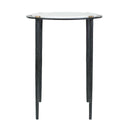 Wren - Round Marble Accent Table - Bronze / White