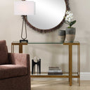 Kendrick - Glass Console Table - Gold