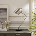 Iron Desk Table Lamp With Gray Bell Shade - Gray