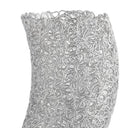 Bedside Table Lamp With Silver Swirl Novelty Shade - Silver - HomeRoots - Table Lamps - Elite Enclave Home