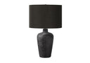 Ceramic Round Table Lamp With Black Drum Shade - Black - HomeRoots - Table Lamps - Elite Enclave Home