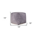 Chenille Cube Pouf Ottoman - Gray