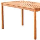 Eucalyptus Slat Wood Straight Outdoor Dining Table With Umbrella Hole - Natural