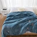 Heated Microlight to Berber - Queen Blanket - Blue