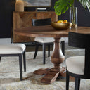 Stratford - Wood Round Dining Table - Dark Brown