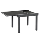 Square Glass Extendable Outdoor Side Table - Gray