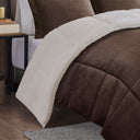 Alton - King Down Alternative Comforter Set - Brown / Ivory