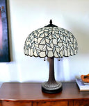12" x 21" x 23" Metal Two Light Candlestick Table Lamp With Shade - Dark Brown / White