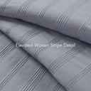 Logan - Twin/Twin Long Striped Comforter Set - Blue/Gray